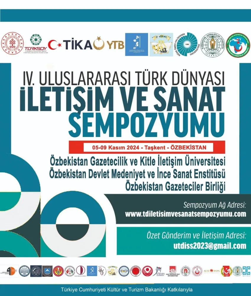 IV.ULUSLARARASI TÜRK DÜNYASI İLETİŞİM  VE SANAT SEMPOZYUMU MÜRACAATLARI SÜRÜYOR