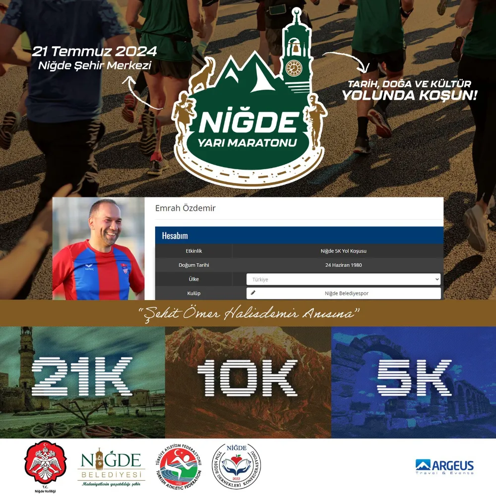 NİĞDE YARI MARATONU İÇİN GERİ SAYIM BAŞLADI 