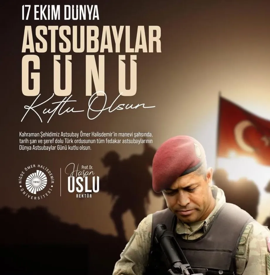 NÖHÜ’DEN 17 EKİM DÜNYA ASTSUBAYLAR GÜNÜ MESAJI