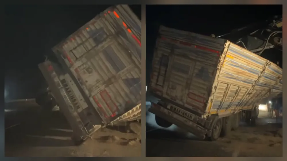 ALTUNHİSAR’DA KAMYON DEVRİLDİ ( VİDEO HABER)