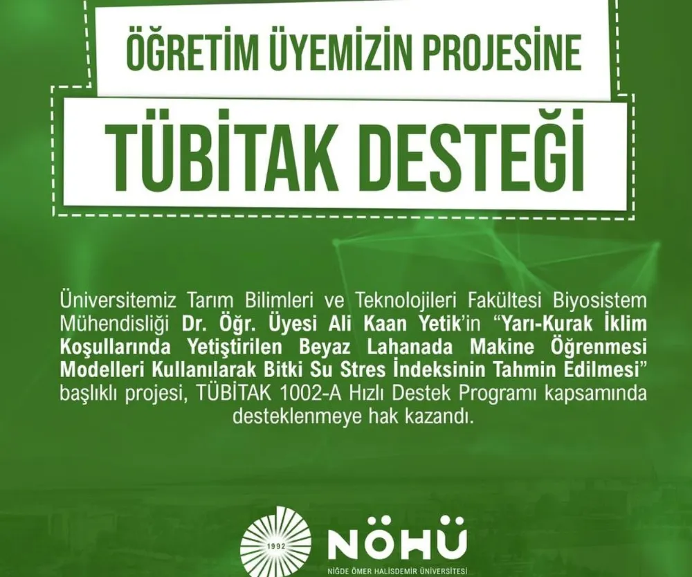   NÖHÜ’NÜN YAPAY ZEKÂ DESTEKLİ PROJESİNE TÜBİTAK DESTEĞİ