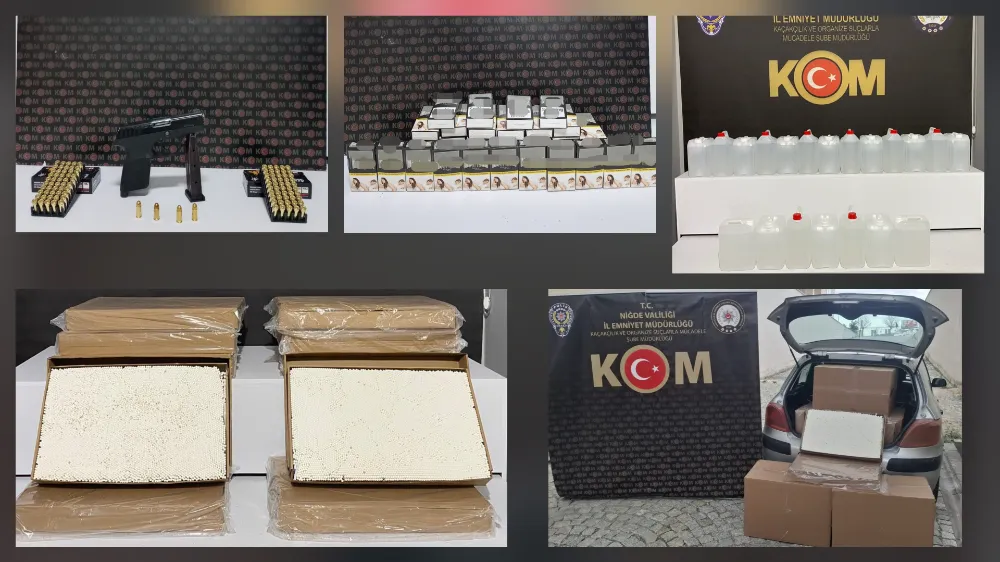 NİĞDE’DE KAÇAKÇILIK OPERASYONU SİLAH VE SAHTE ALKOL ELE GEÇİRİLDİ
