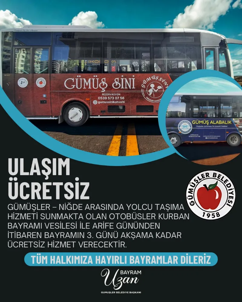 GÜMÜŞLER-NİĞDE ARASI ULAŞIMDA BAYRAM FARKI: 