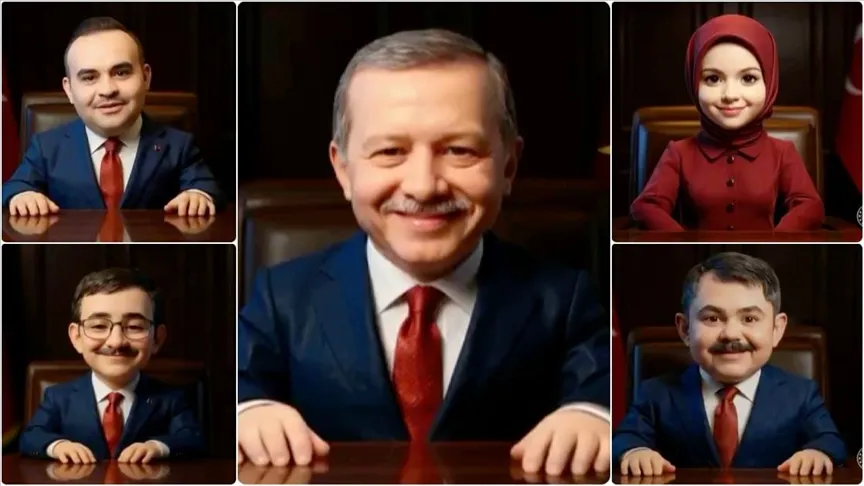 BAKAN KACIR, CUMHURBAŞKANI ERDOĞAN VE KABİNE ÜYELERİNİN YAPAY ZEKAYLA OLUŞTURULAN GÖRÜNTÜLERİNİ PAYLAŞTI