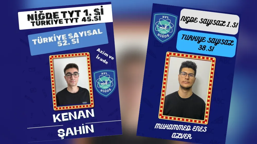 NİĞDE YKS 1.CİLERİ NİĞDE FEN LİSESİNDEN