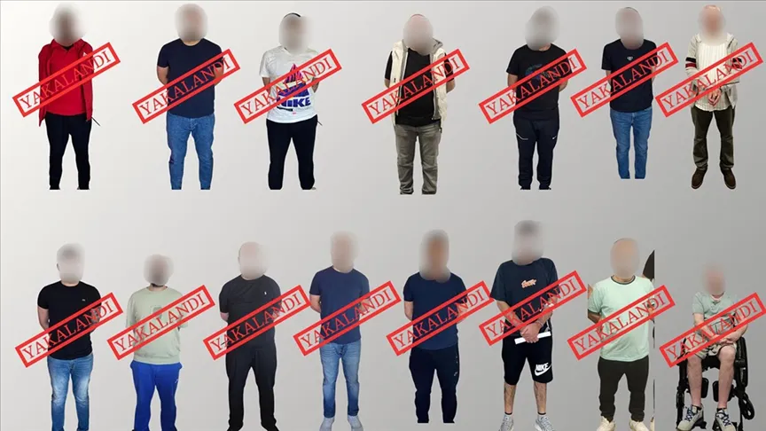 KIRMIZI BÜLTENLE ARANAN 13, ULUSAL SEVİYEDE ARANAN 2 KİŞİ YAKALANARAK TÜRKİYE