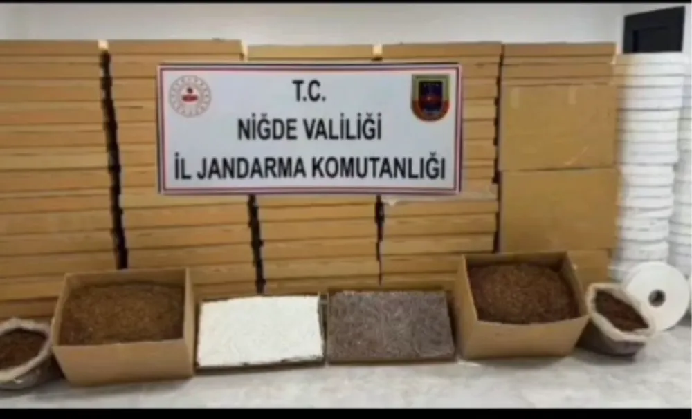 NİĞDE’DE KAÇAK TÜTÜN OPERASYONU: 50 MİLYON TL’LİK MALZEME ELE GEÇİRİLDİ (VİDEO HABER)