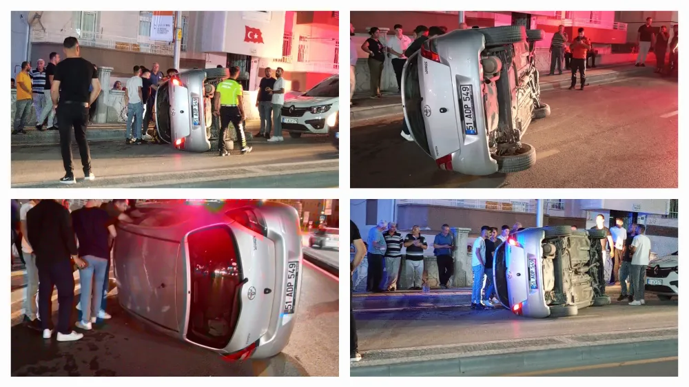 NİĞDE’DE OTOMOBİL TAKLA ATTI: 1 YARALI (VİDEO HABER)
