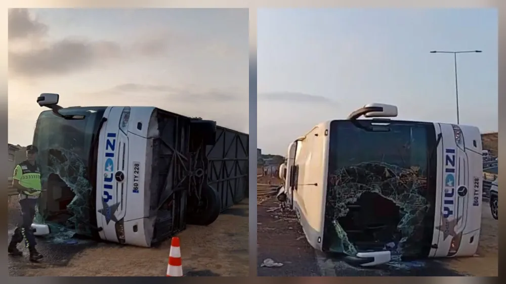 KUZEY MARMARA OTOYOLU’NDA YOLCU OTOBÜSÜ DEVRİLDİ: 3 ÖLÜ, 20 YARALI