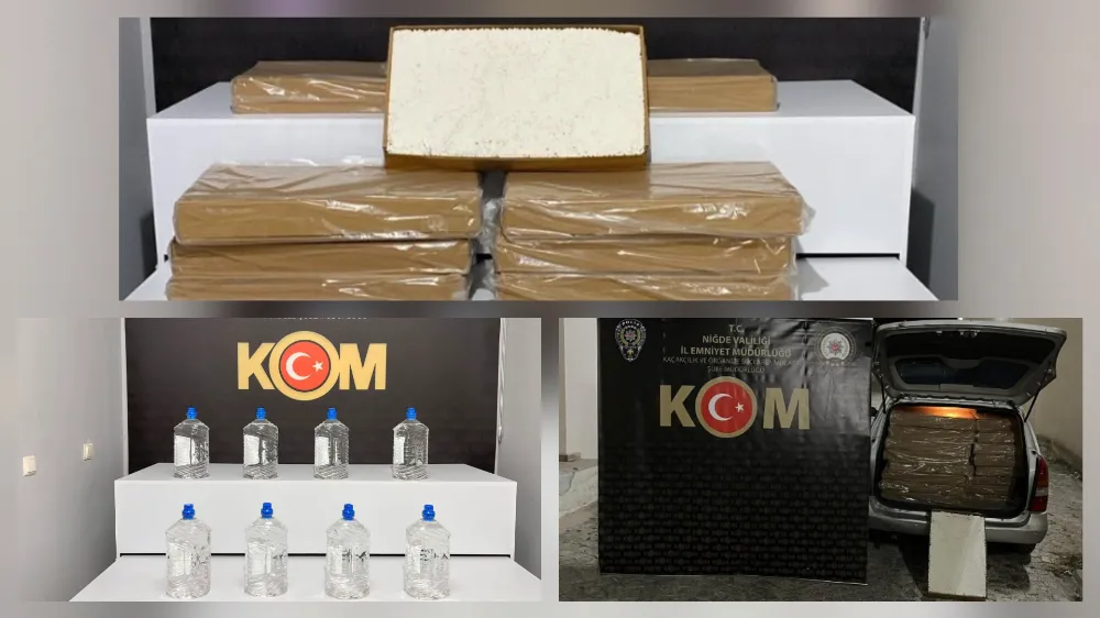 NİĞDE POLİSİNDEN KAÇAK ÜRÜN OPERASYONU: BİNLERCE MAKARON VE LİTRELERCE ALKOL!