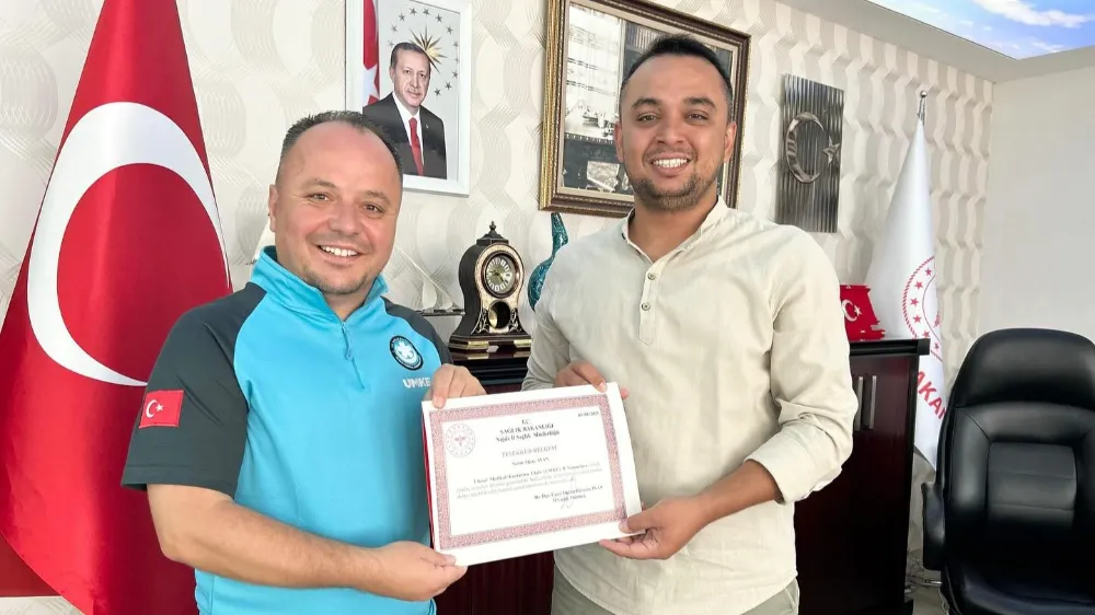 NİĞDE’DE UMKE PERSONELİNE TEŞEKKÜR BELGESİ
