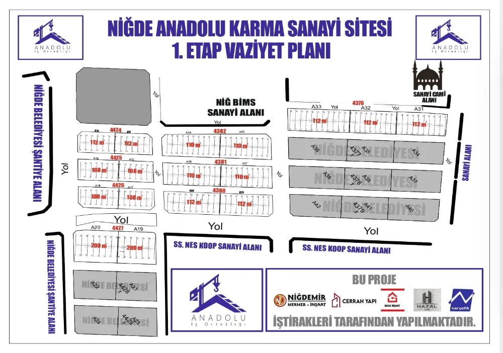 NİĞDE ANADOLU KARMA SANAYİ SİTESİ’NDE 1. ETAP DÜKKAN SATIŞLARI BAŞLADI