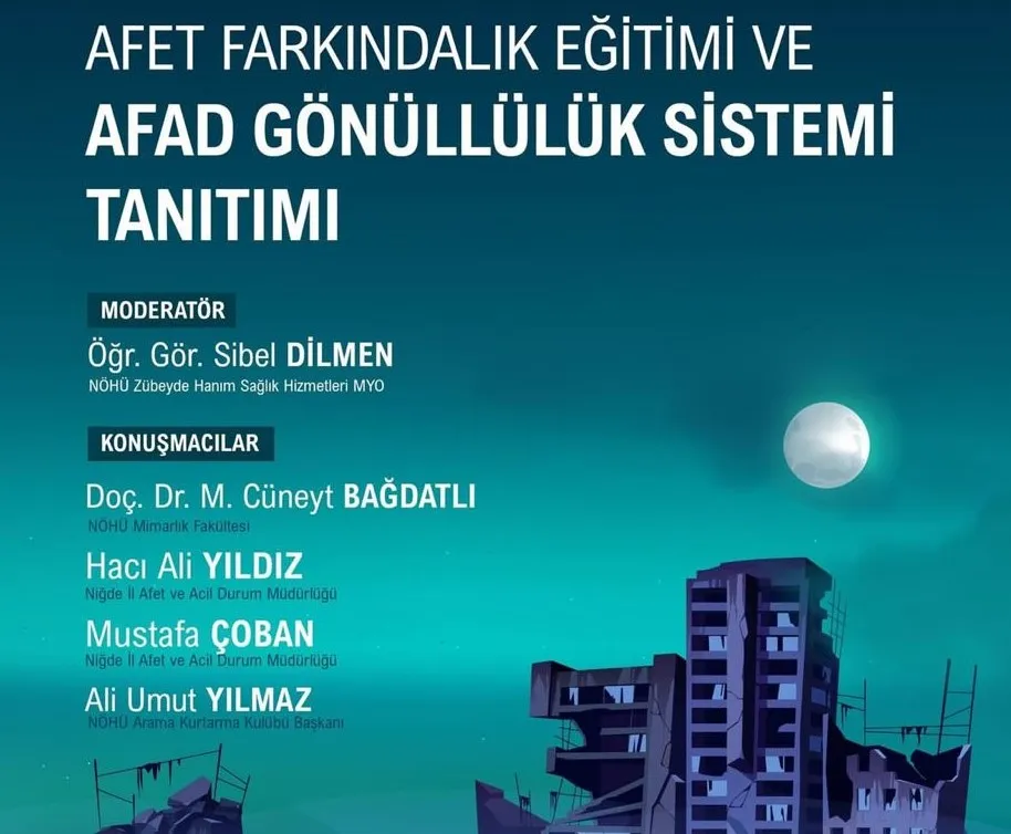 NÖHÜ’DE AFET FARKINDALIK PANELİ DÜZENLENECEK